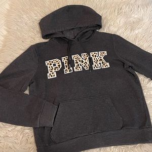 PINK | Hoodie | Leopard Print Logo